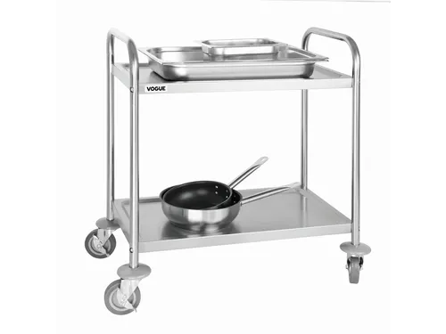 Serveerwagen Vogue met 2 plateaus 82.5x71 cm RVS