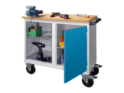werkbank,verrijdbaar,HxBxD 915x1090x600mm,RAL7035,front RAL5010