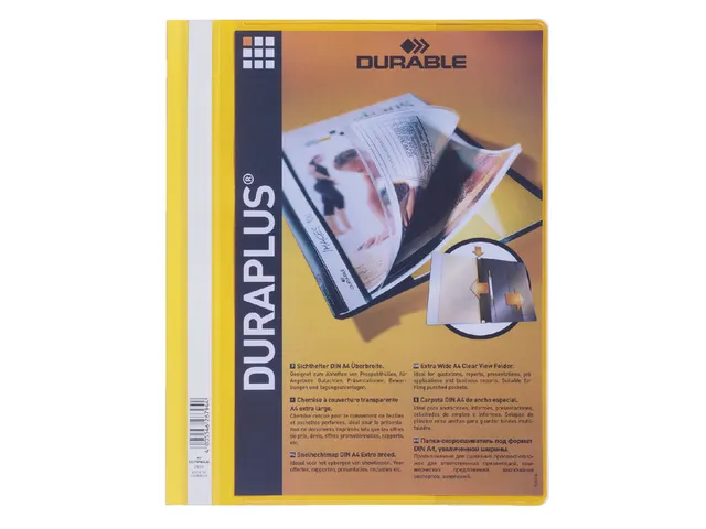 Snelhechtmap Durable Duraplus A4+ geel