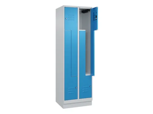 Z-garderobekast,HxBxD 1950x600x500mm,vak B 150/300mm,cil.-slot,sokkel
