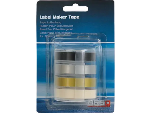 Tape Voor Lettertang 9 Mm Traditioneel 4 Kleuren