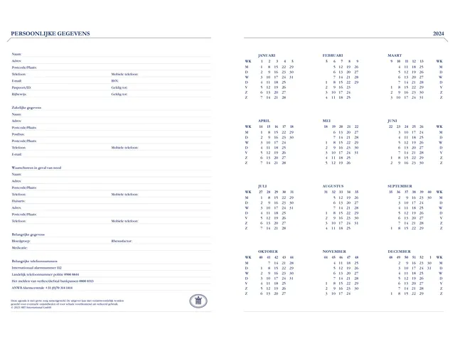 Agenda 2027 Ryam Weekplan Mundior 7dagen/2pagina's zwart