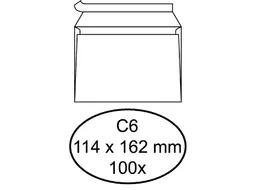 Envelop Quantore Bank C6 114x162mm 80gr Wit Zelfklevend