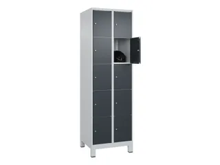 lockerkast,HxBxD 1950x600x500mm,2x5vakken,vak B 300mm,cil.-slot,voeten - 1