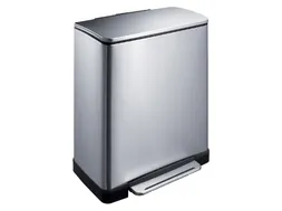 Afvalbak Pedaalemmer Rechthoekig 50 Liter Mat Rvs