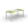 bureau HxBxD 750x1800x800mm blad groen/wit rechthoekig 4-voeten wit
