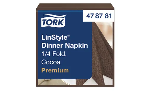 Tork 478727 LinStyle Dinnerservet Cocoa 39x39cm 1-laags 1/4-vouw