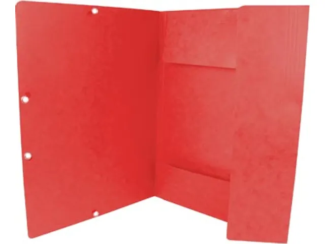 Elastomap A4 Met 3 Kleppen Karton Rood Voor 200 Vel Pak 10 Stuks