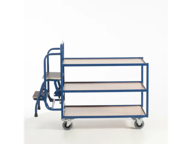 Orderverzamelwagen 990x590mm Totale H 1135mm 3 Etages Hout Ral5010