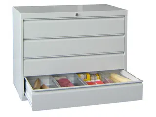 ladekast HxBxD 800x1023x600mm 4laden slot RAL7035 front RAL7035 - 1
