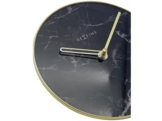 Tafelklok Nextime Marble Table dia 20cm glas zwart - 4