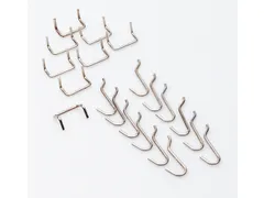 Houderassortiment,V. Perfoplaat,2Haakuitvoeringen,20-Delig,Verchroomd