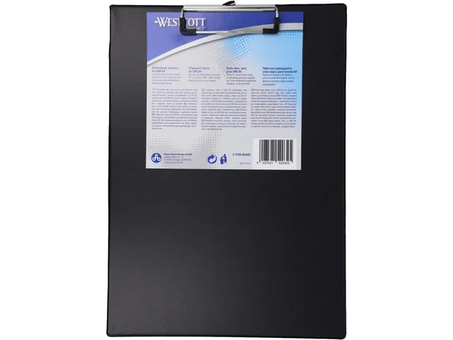 Klembord Westcott A4 zwart