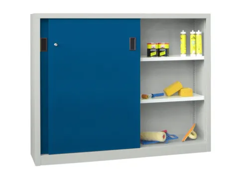 schuifdeurkast,HxBxD 1200x1500x500mm,RAL7035,front RAL5010