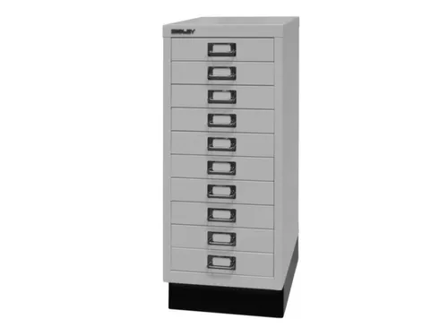 kantoor-ladekast HxBxD 670x279x380mm 10 laden romp lichtgrijs staal
