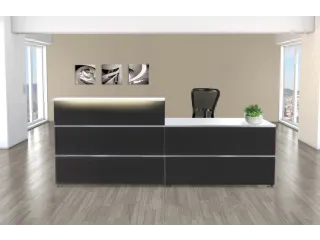 Balie Compleet 2700x1015mm Recht Front Antraciet Bladen Wit - 3