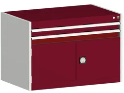 ladekast HxBxD 700x1050x750mm 2laden RAL7035 front RAL3004