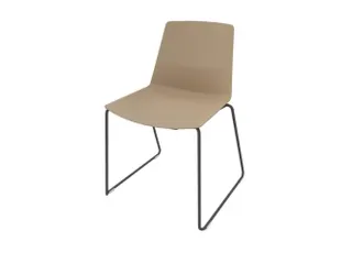 bezoekersstoel,sledeframe ronde buis donkergrijs,zitschaal PP beige - 1