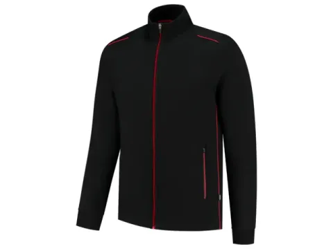 OUTLET Tricorp 302702 Sweatvest Accent Zwart/rood maat XXL