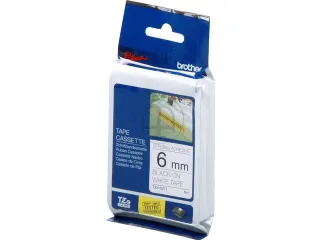 Lettertape Brother Tze-S211 Sterk Klevend 6mm zwart op wit - 1