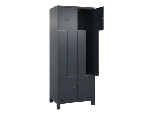 Z-garderobekast,HxBxD 1950x800x500mm,vak B 200/400mm,cil.-slot,voeten