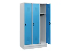 schoollocker,HxBxD 1630x900x500mm,3vak,vak B 300mm,draaigrendel,sokkel