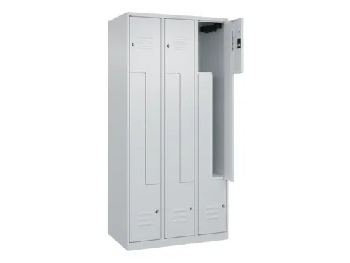 Z-garderobekast,HxBxD 1850x900x500mm,vak B 150/300mm,cil.-slot