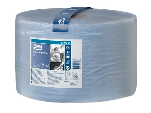Poetspapier Tork W1 Plus Premium 2-laags 1500 vel blauw 130051