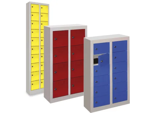 lockerkast,HxBxD 778x225x200mm,1x4vakken,RAL7035,front RAL3000