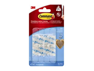 Haak Command mini inclusief bevestigingsstrip transparant 6 stuks - 1