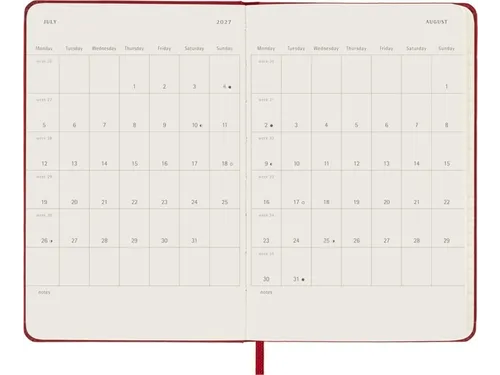 Agenda 2027 Moleskine 12M Weekly 7dag/1pagina pocket hc scarlet red