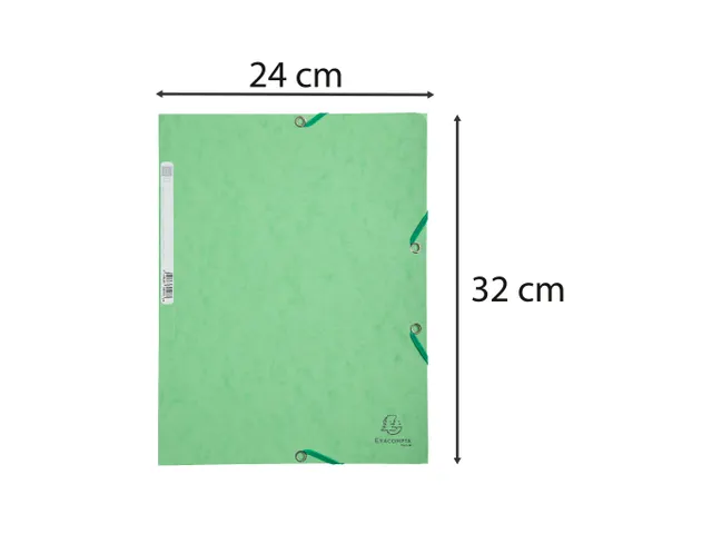 Elastomap 3 kleppen glanskarton 400g/m2 - A4-Lindengroen