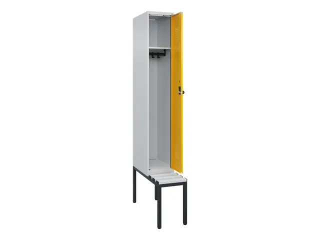 locker met bank,HxBxD 2120x300x815mm,1vak,vak B 300mm,draaigrendel