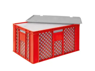 Euronorm-stapelbak,m. isoleerbox,HxLxB 320x600x400mm,63/35l,HDPE,rood - 3