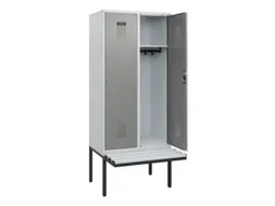 locker met bank,HxBxD 1950x800x815mm,2vak,vak B 400mm,cilinderslot