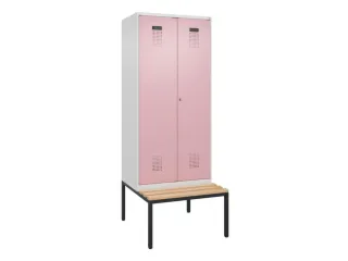 PBM-locker met bank,HxBxD 2120x800x815mm,2vak,vak B 400mm - 2