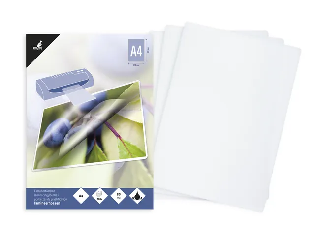 Pochette de plastification Kangaro A4 80 micron 100 flles
