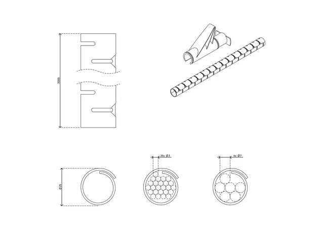 Range-câbles Addit 3m Ø25mm noir avec outil à main