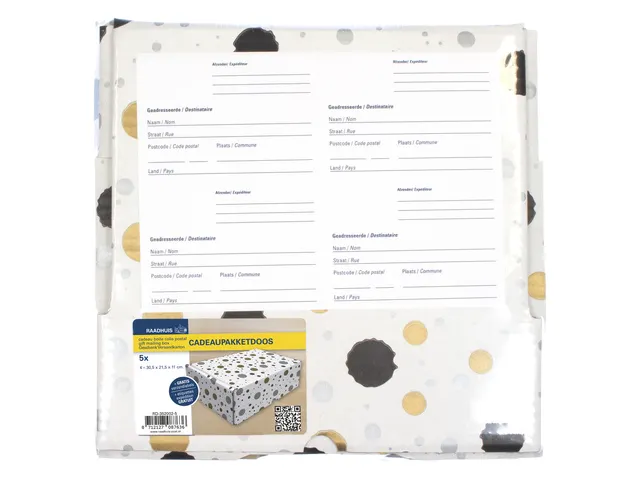 Cadeaupakketdoos Raadhuis 4 spetter 305x215x110mm krimp a 5 stuks