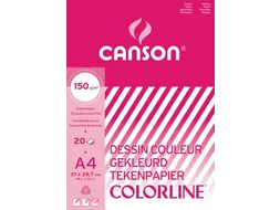 Canson Gekleurd Tekenpapier Colorline A4 Assorti 20 Blad