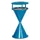 Staande Asbak Met Overkapping Ronde Voet Licht Blauw