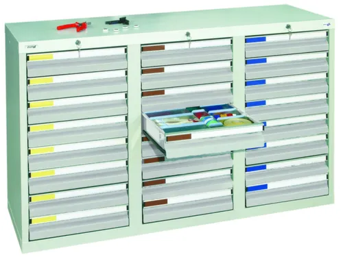 ladekast,HxBxD 900x1500x500mm,24lade(n),centr. vergrendeling