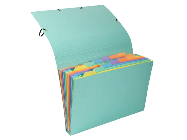 Pochette trieur carte multicolore 12 compartiments Aquarel - 34x24,5cm