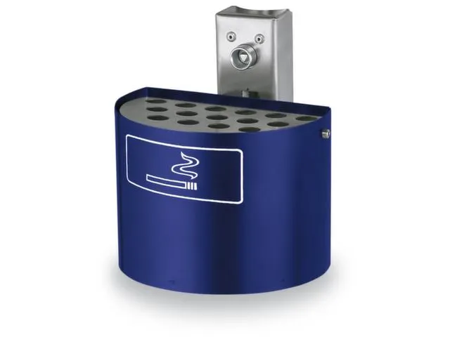 Asbak 2 liter HxØ 135x200mm Wandmontage Halfrond Blauw