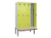 locker met bank,voor scheiding van kleding,HxBxD 2120x1200x815mm,4vak