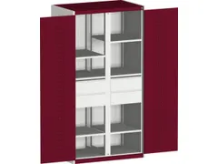 kast met geperforeerde platen,HxBxD 2000x1600x650mm,4xStalen bodem