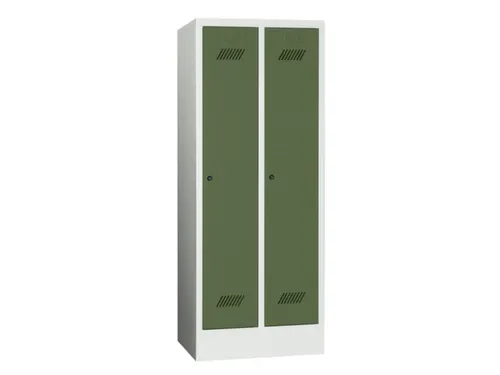 lockerkast v. kinderen,HxBxD 1600x630x500mm,2vak,RAL7035,front RAL6011