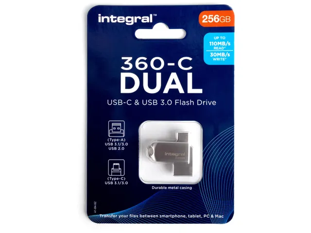 360-C Dual USB-C & USB 3.0 stick, 256 GB