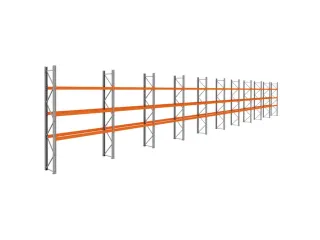 palletstelling,basis+9xaanbouw,HxBxD 3990x28100x750mm,vakl. 3000kg - 1