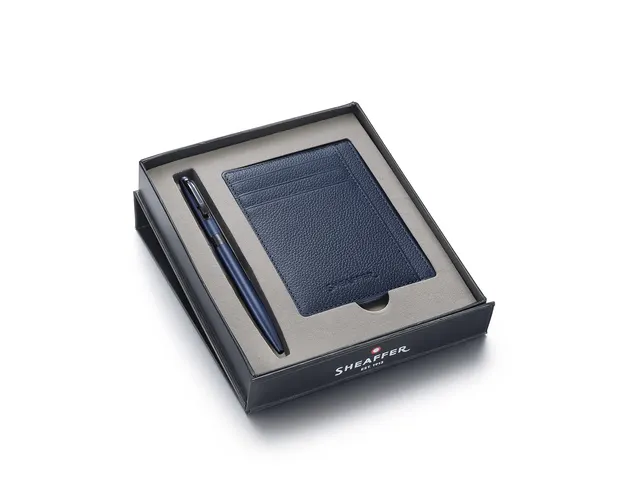 Balpen giftset Sheaffer Reminder 9018 Matte bleu polished black PVD me